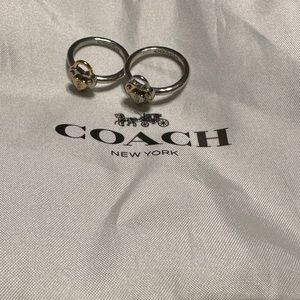 Coach locket ring set. I bought them, then only wore them a few times. Size 7!